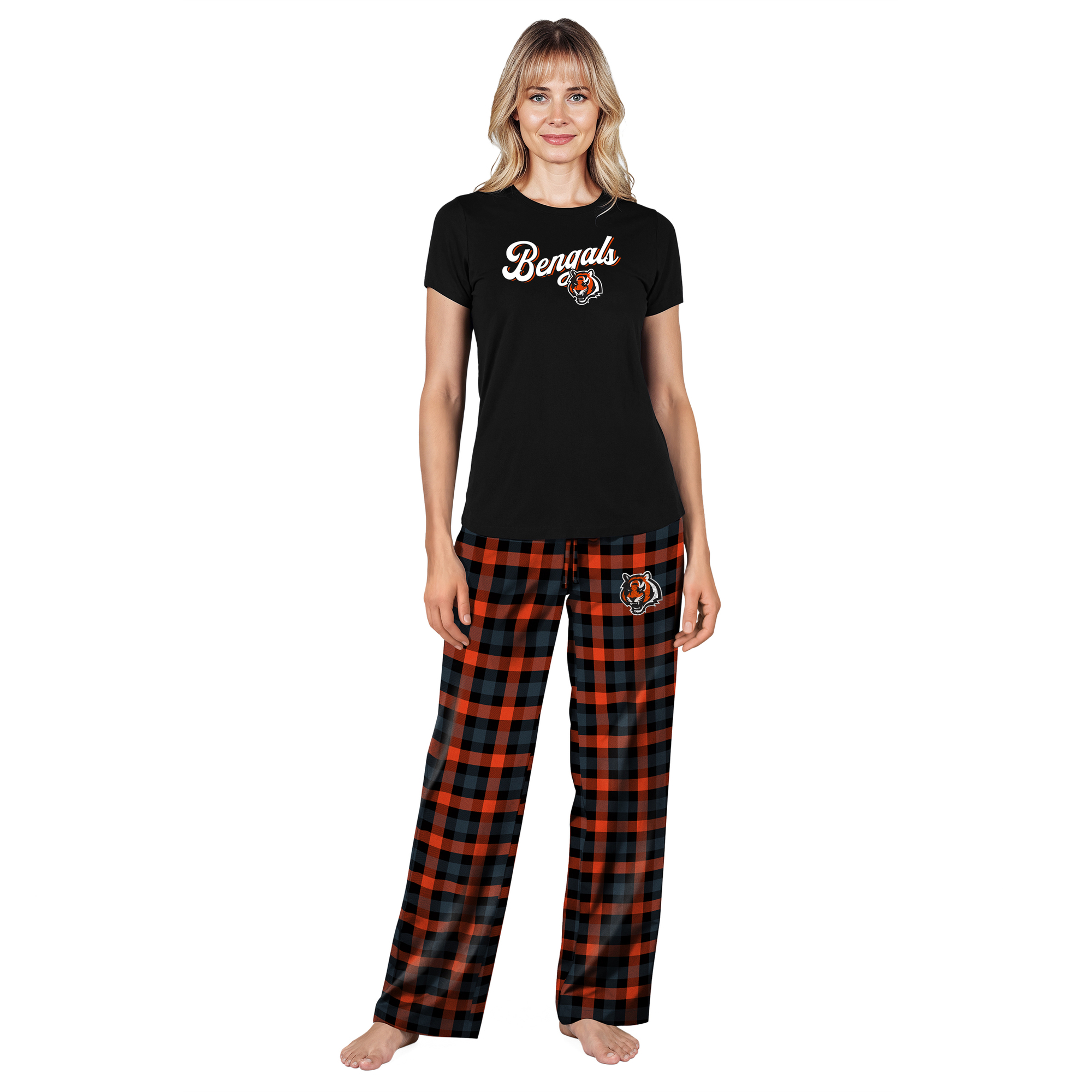 Women's Concepts Sport  Black Cincinnati Bengals Highland Sleep Set