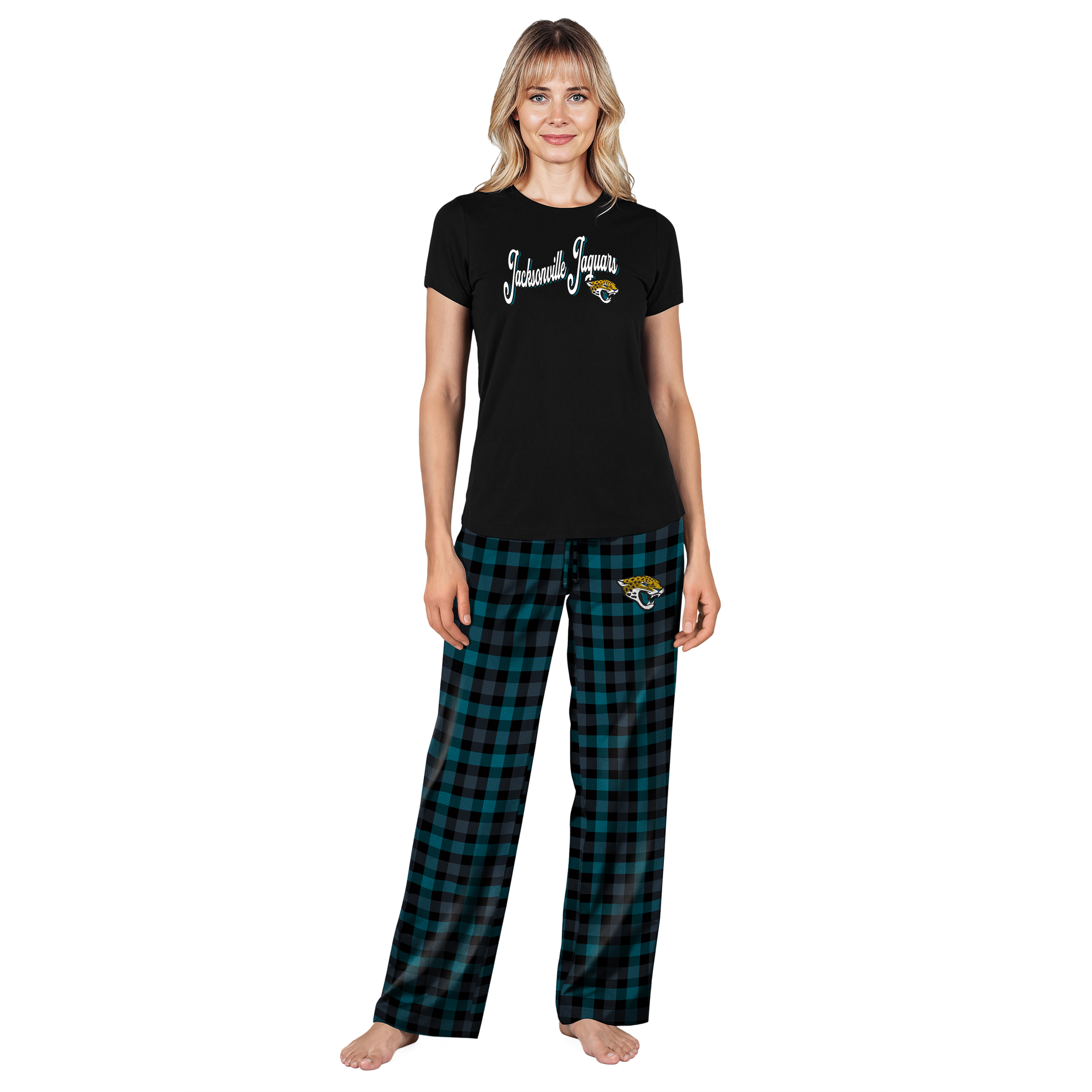 Women's Concepts Sport  Black Jacksonville Jaguars Highland Sleep Set