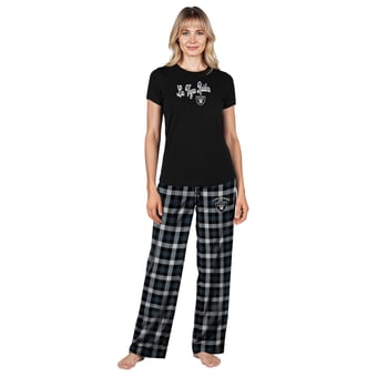Women's Concepts Sport  Black Las Vegas Raiders Highland Sleep Set