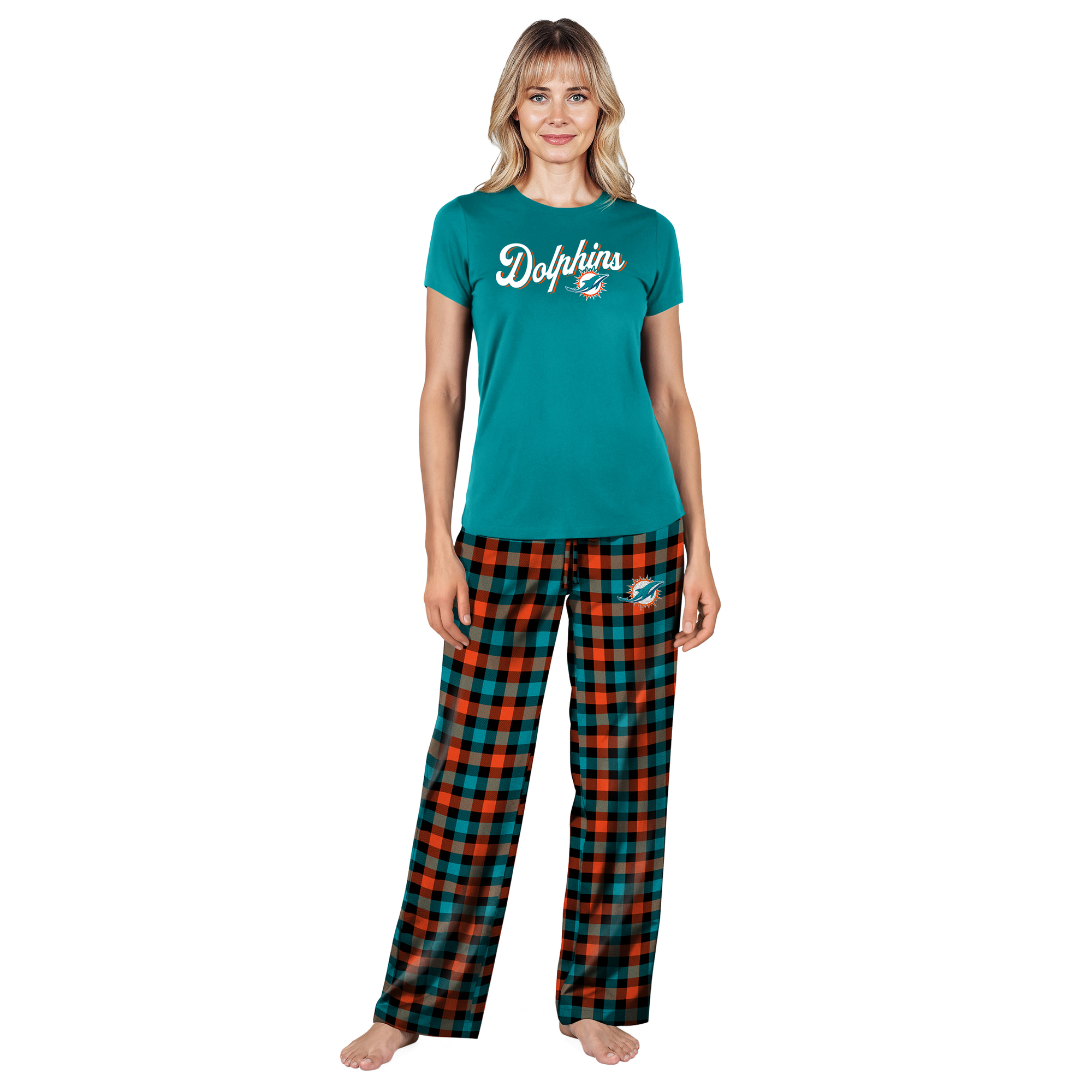 Women's Concepts Sport Aqua Miami Dolphins Highland Sleep Set