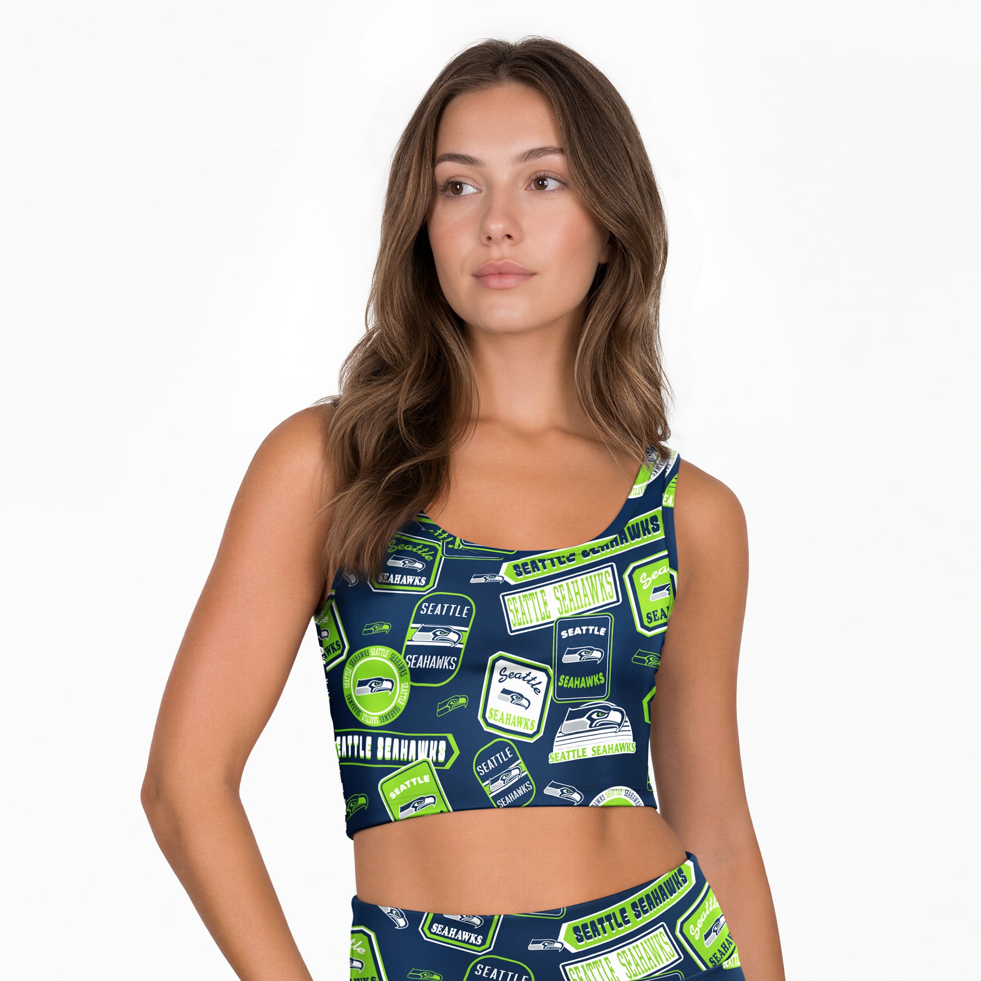 Women’s Concepts Sport College Navy Seattle Seahawks Grady Allover Print Bralette