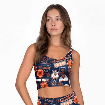 Women's Concepts Sport Navy Chicago Bears Grady Allover Print Bralette
