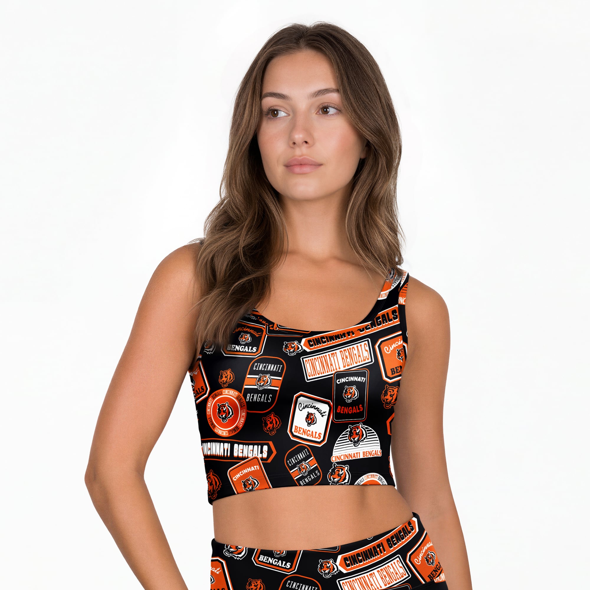 Women’s Concepts Sport Black Cincinnati Bengals Grady Allover Print Bralette Women’s Concepts Sport Black Cincinnati Bengals Grady Allover Print Bralette