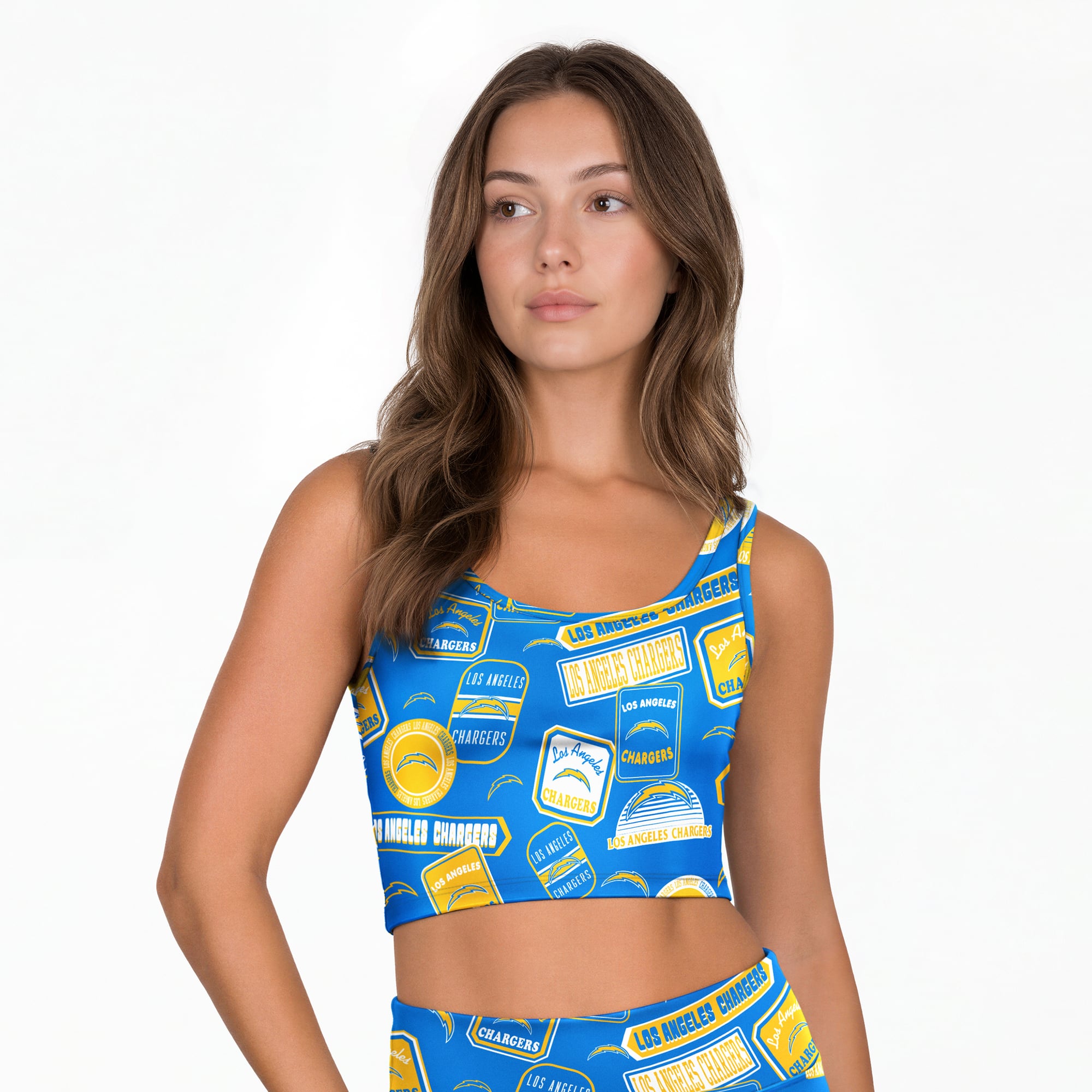 Women’s Concepts Sport Powder Blue Los Angeles Chargers Grady Allover Print Bralette Women’s Concepts Sport Powder Blue Los Angeles Chargers Grady Allover Print Bralette