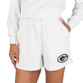 Women's Concepts Sport  White Green Bay Packers Kingston Knit Lounge Short
