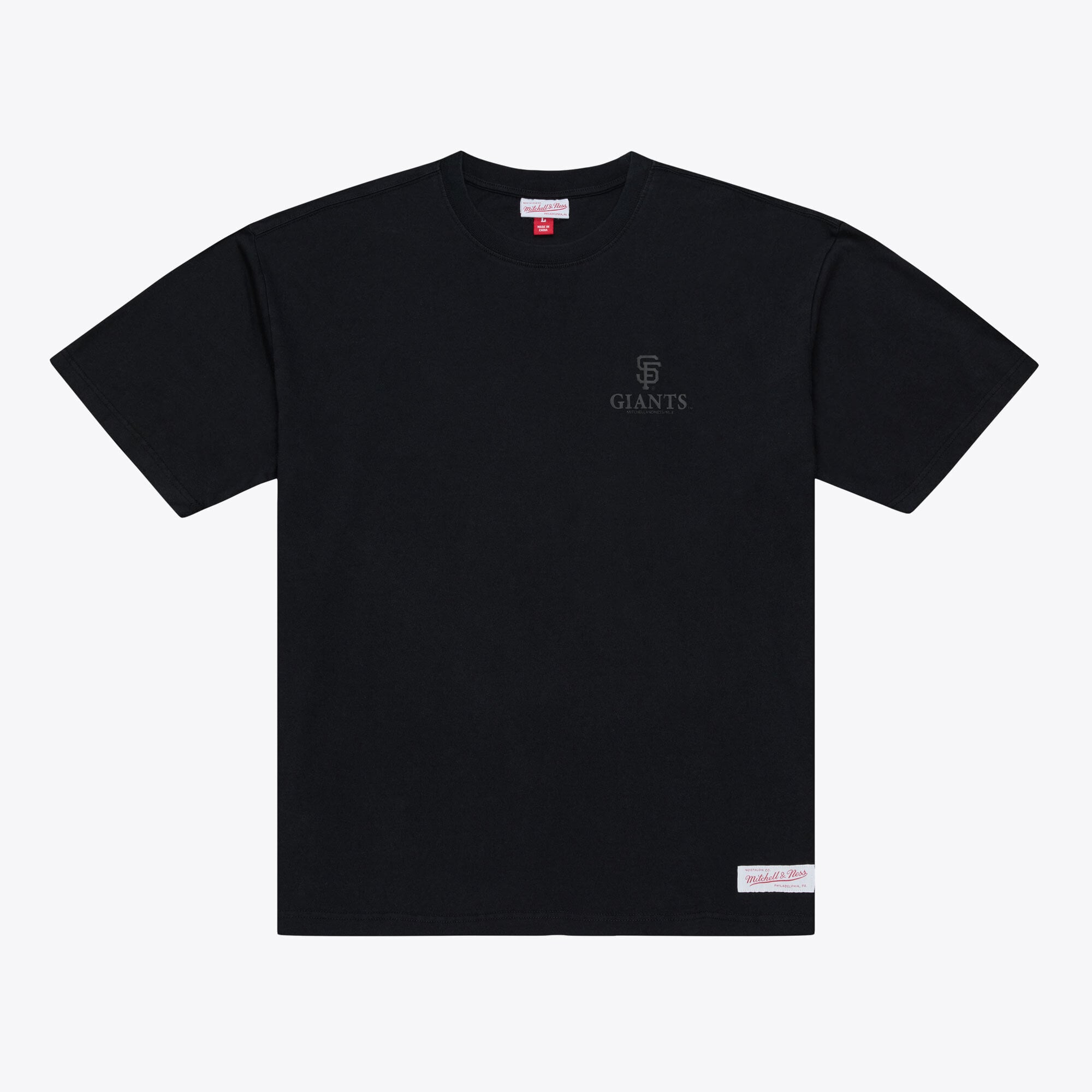 T-shirt da uomo nera Mitchell & Ness San Francisco Giants Core Essentials