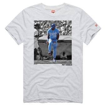 Men's Homage Bo Jackson Ash Kansas City Royals Cooperstown Collection Pay Homage Tri-Blend T-Shirt