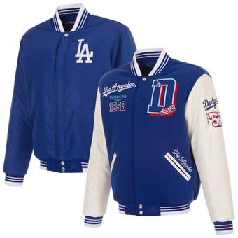 Men's JH Design  Royal Los Angeles Dodgers Reversible Varsity Jacket