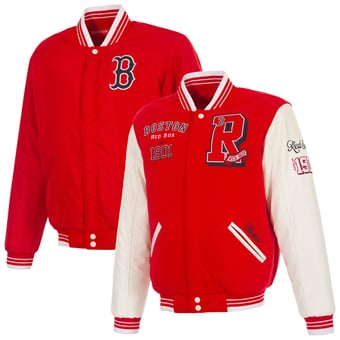 Men's JH Design  Red Boston Red Sox Reversible Full-Snap Varsity Jacket