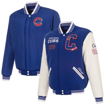 Men's JH Design  Royal Chicago Cubs Reversible Full-Snap Varsity Jacket