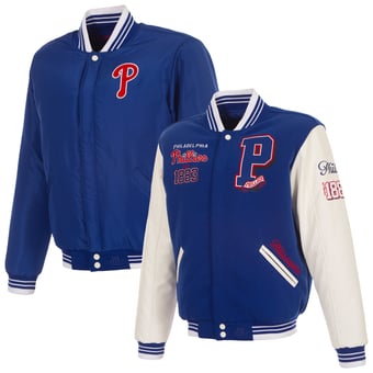 Men's JH Design  Royal Philadelphia Phillies Reversible Full-Snap Varsity Jacket