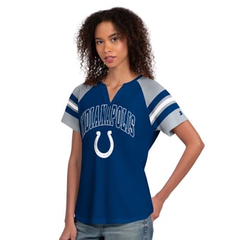 Women's Starter  Royal Indianapolis Colts Game On Notch Neck Raglan T-Shirt
