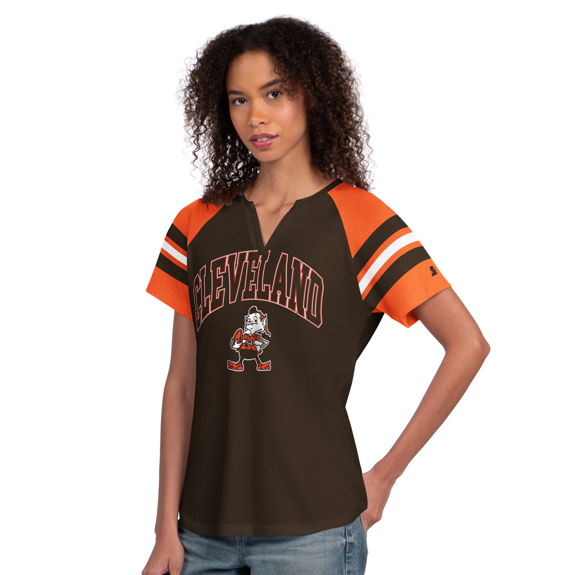 Women’s Starter Brown Cleveland Browns Game On Notch Neck Raglan T-Shirt Women’s Starter Brown Cleveland Browns Game On Notch Neck Raglan T-Shirt