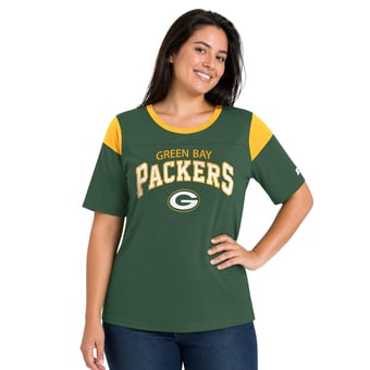Women's Starter  Green Green Bay Packers Plus Size Linebacker Slub T-Shirt