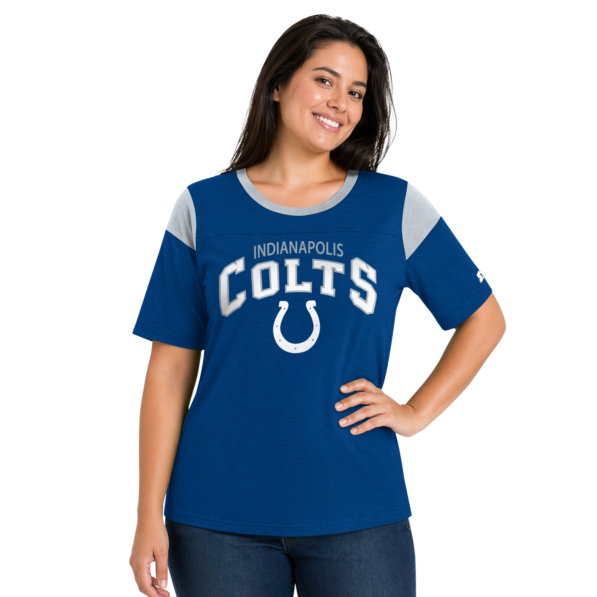 Women's Starter  Royal Indianapolis Colts Plus Size Linebacker Slub T-Shirt