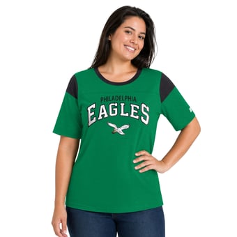 Women's Starter  Green Philadelphia Eagles Plus Size Linebacker T-Shirt