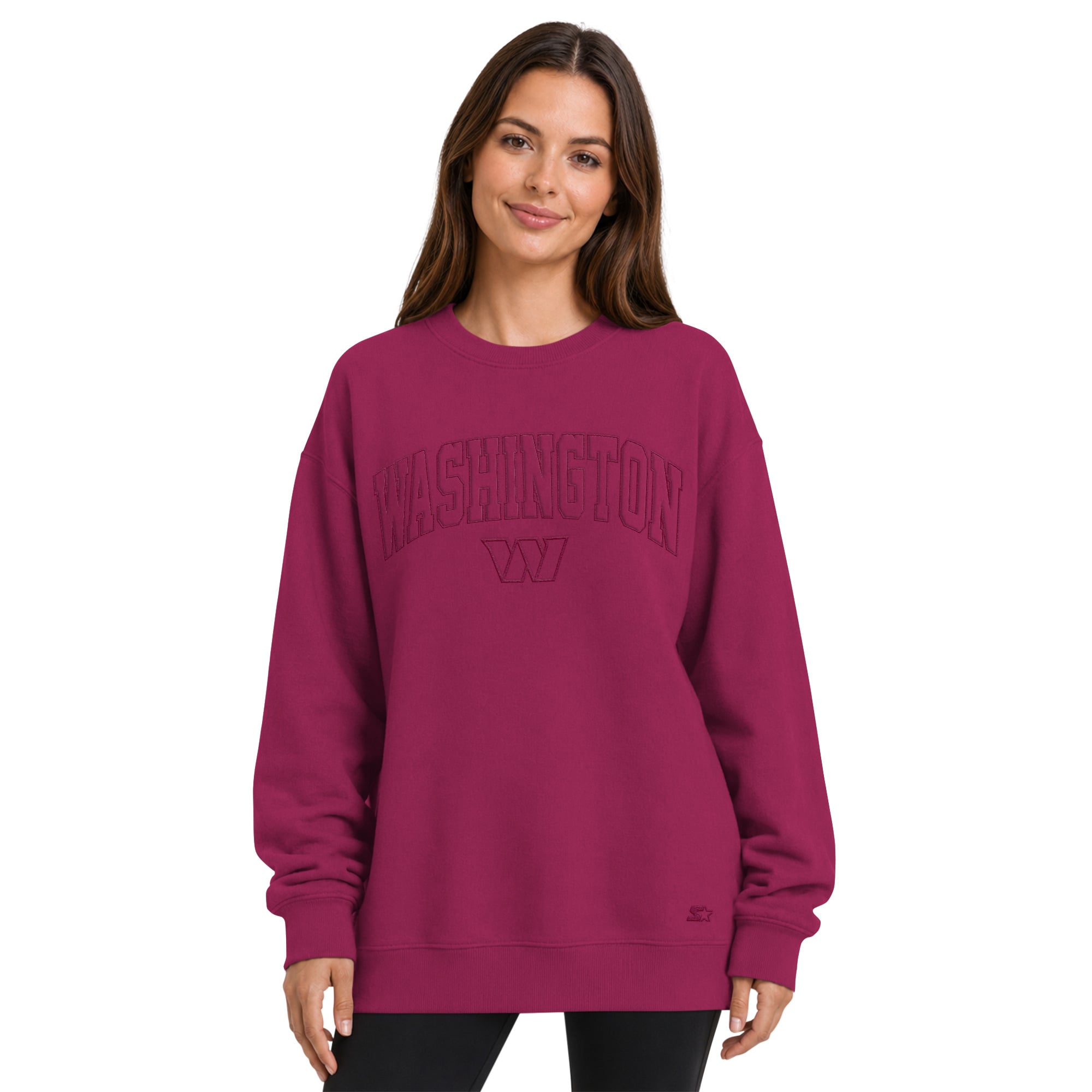 Women’s Starter Maroon Washington Commanders Athleisure Oversized Fleece Sweatshirt