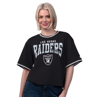 Women's Starter  Black Las Vegas Raiders Ace Cropped T-Shirt