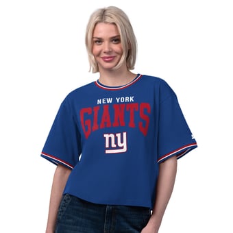 Women's Starter  Royal New York Giants Ace Cropped T-Shirt