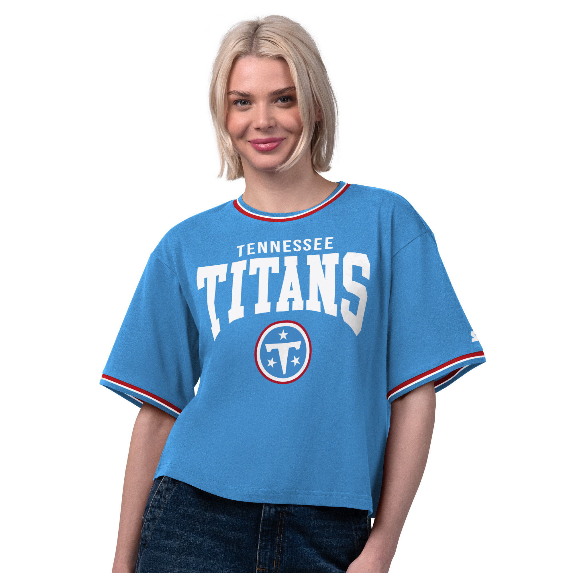 Women's Starter  Light Blue Tennessee Titans Ace Cropped T-Shirt