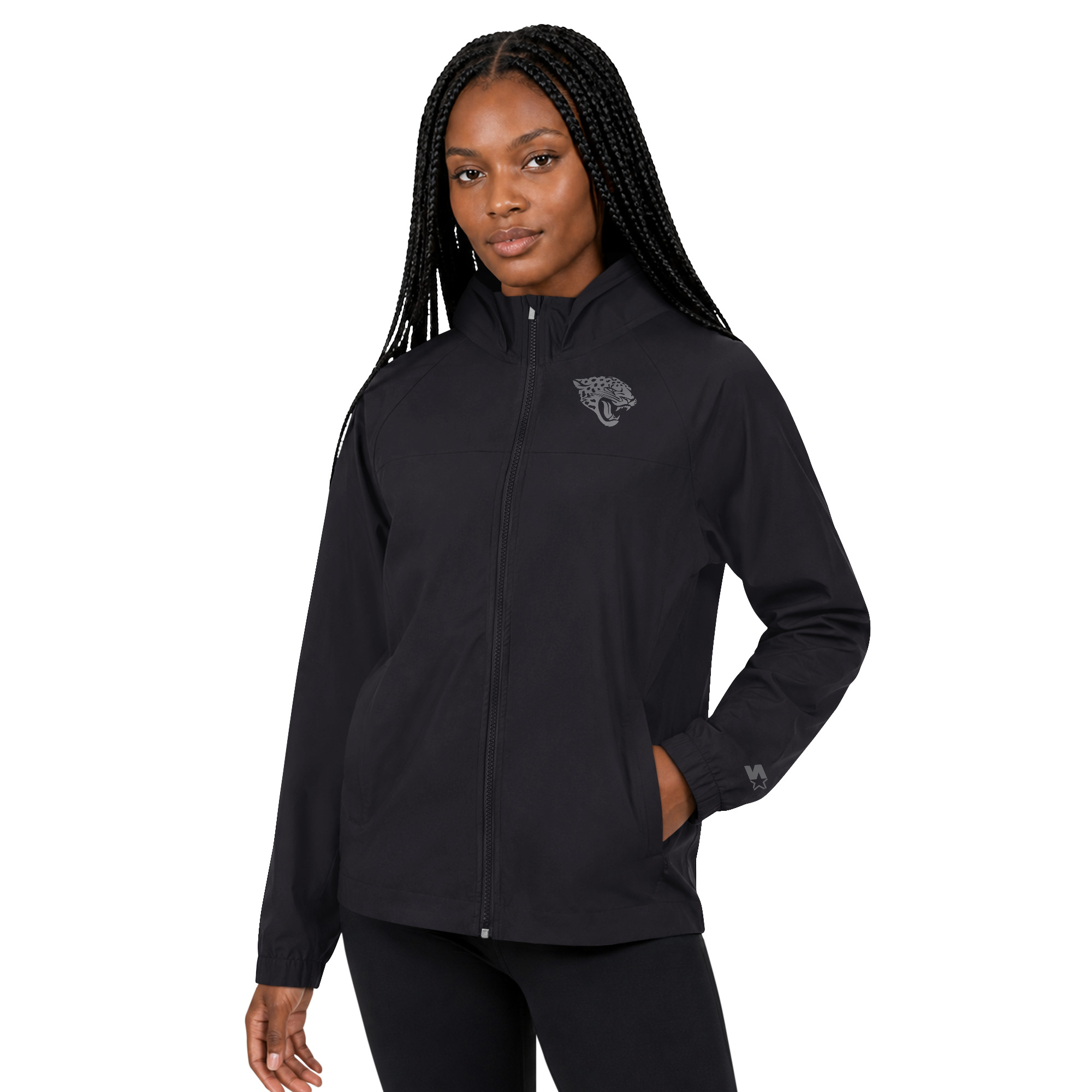 Women's Starter  Black Jacksonville Jaguars Athleisure Lightweight Full-Zip Raglan Jacket