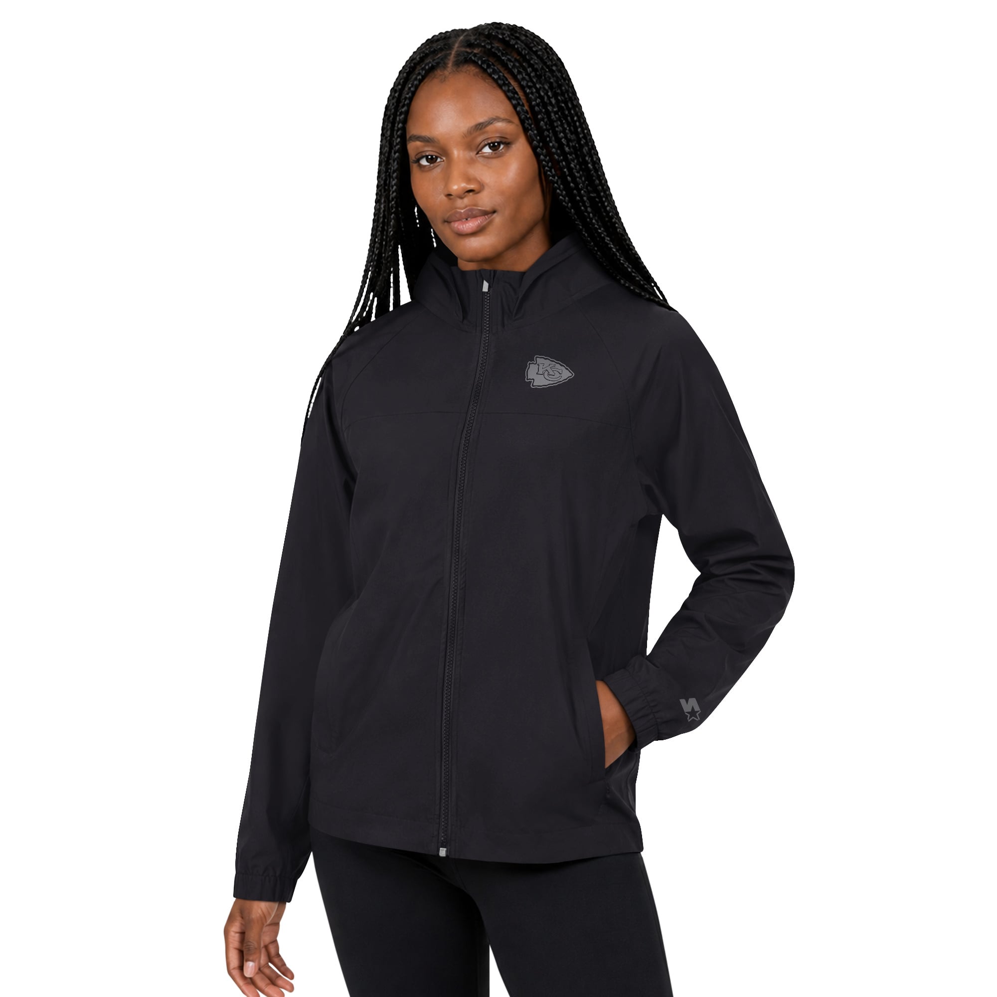 Women’s Starter Black Kansas City Chiefs Athleisure Lightweight Full-Zip Jacket