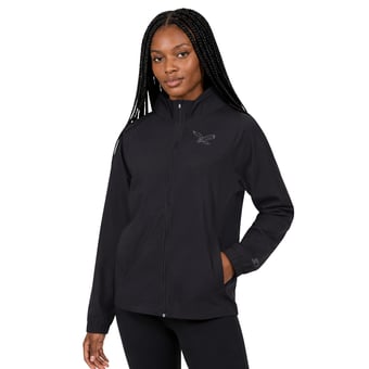 Women's Starter  Black Philadelphia Eagles Athleisure Lightweight Full-Zip Raglan Jacket
