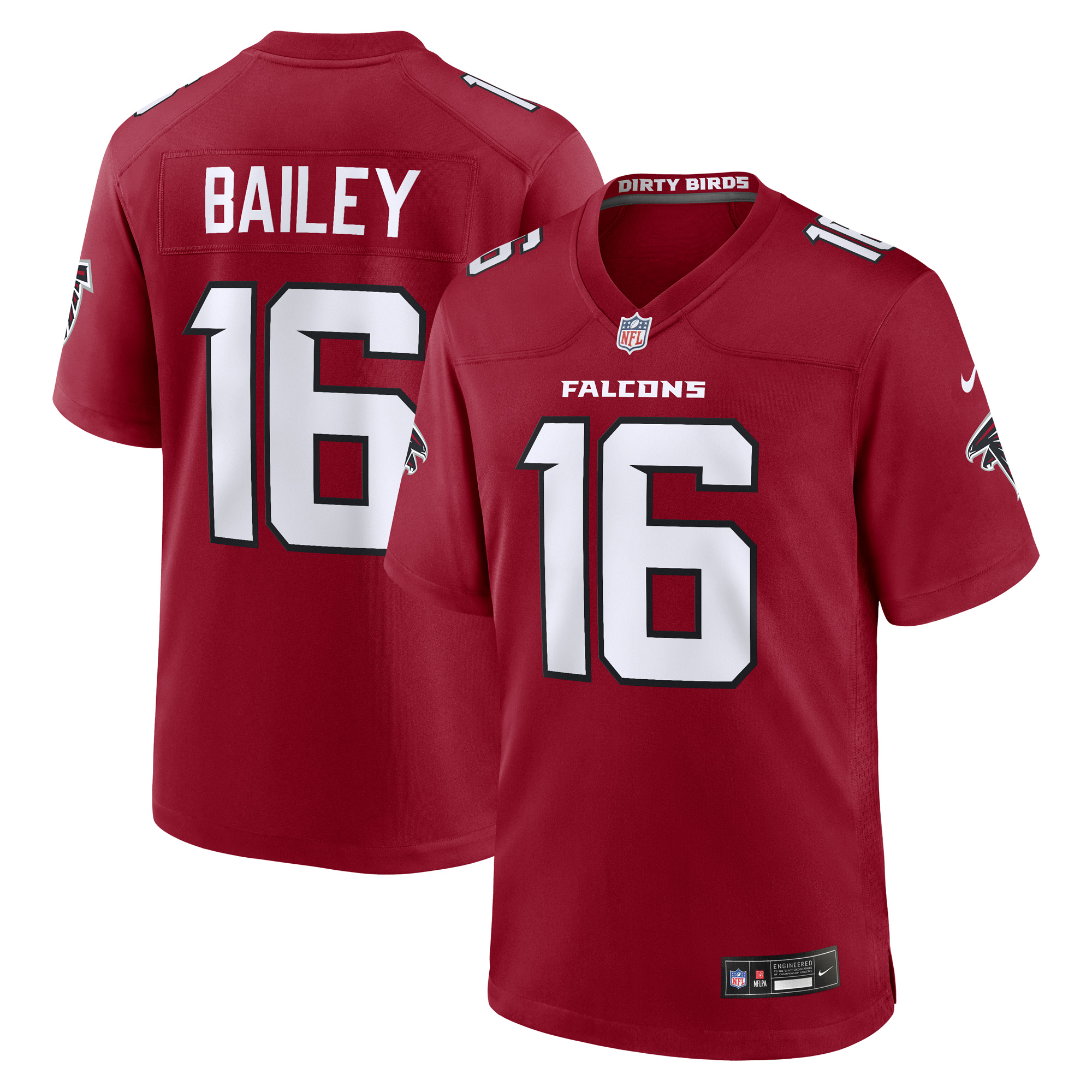 Men's Nike Jake Bailey  Red Atlanta Falcons Team Game Jersey