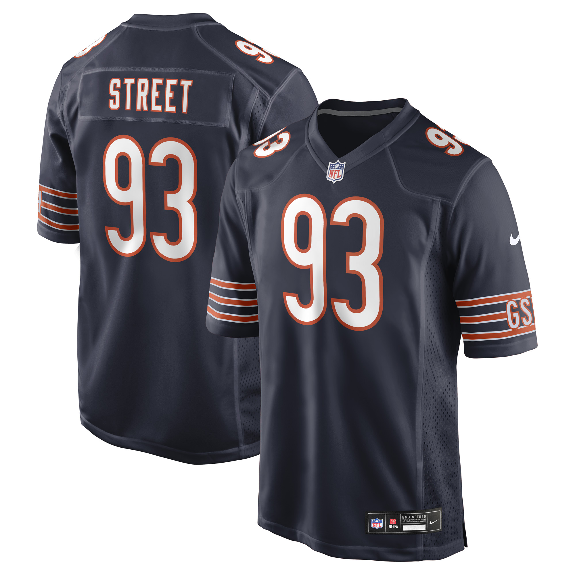 Men's Nike Kentavius Street  Navy Chicago Bears Team Game Jersey