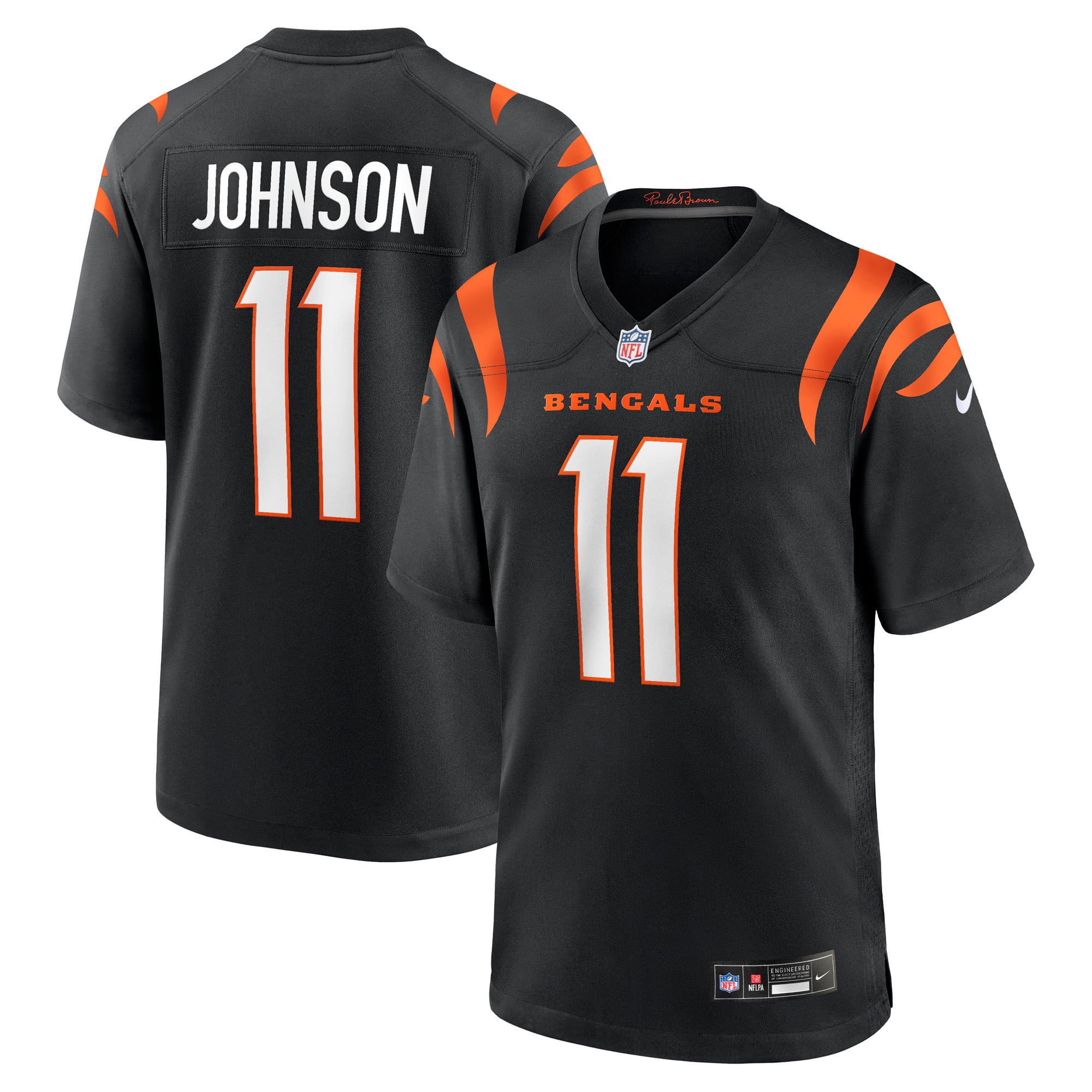 Men's Nike Josh Johnson  Black Cincinnati Bengals Team Game Jersey