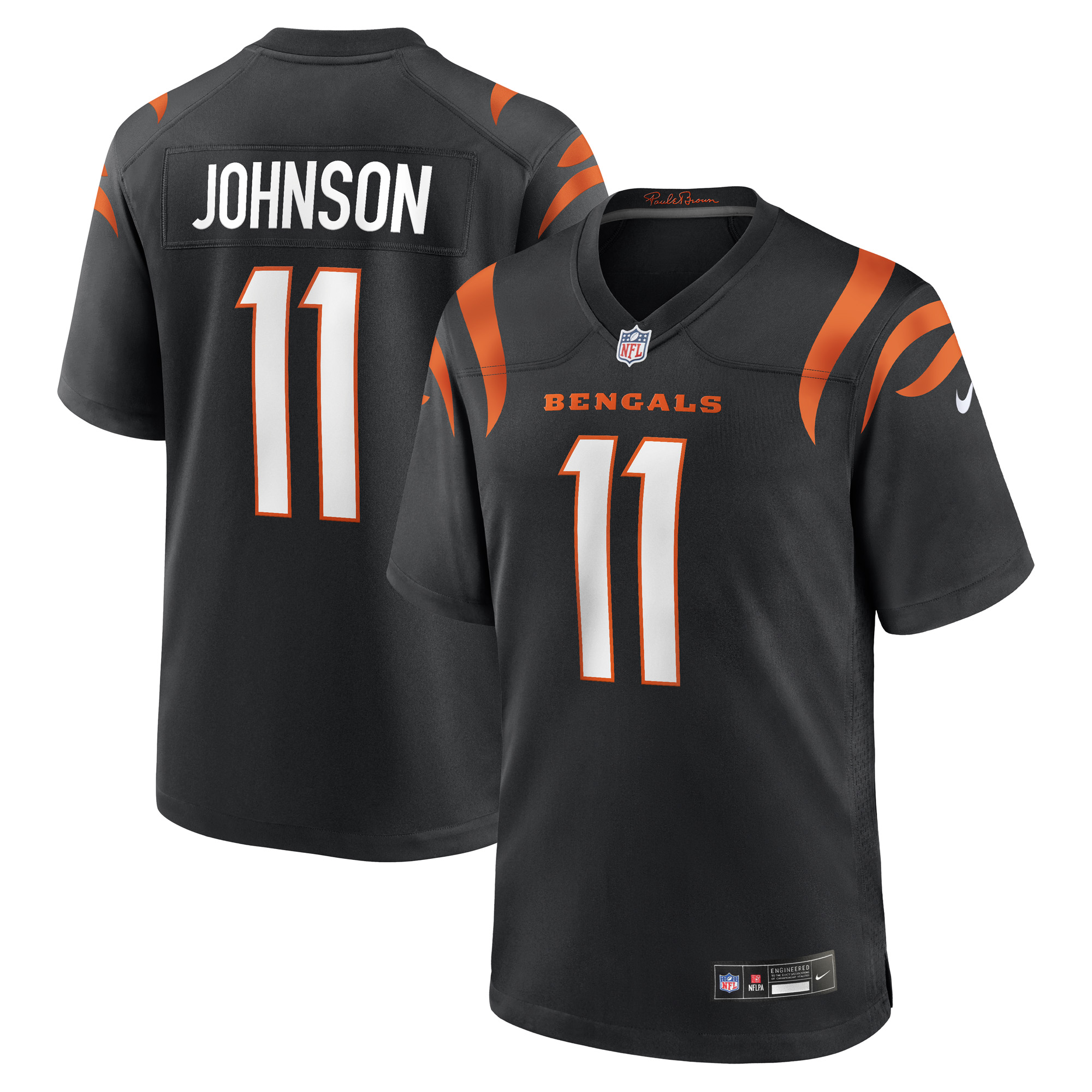 Men's Nike Josh Johnson Black Cincinnati Bengals Team Game Jersey
