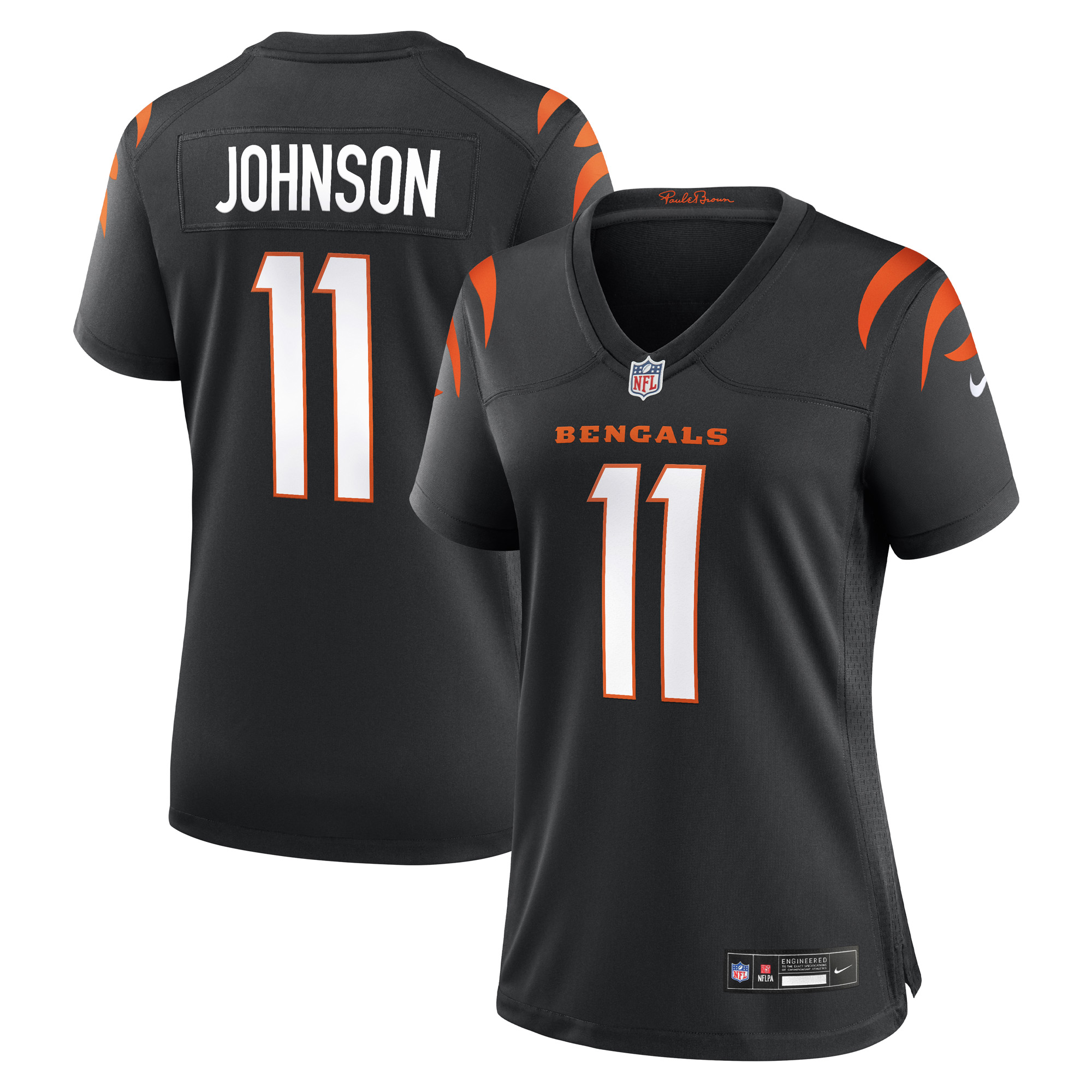 Women's Nike Josh Johnson  Black Cincinnati Bengals Team Game Jersey
