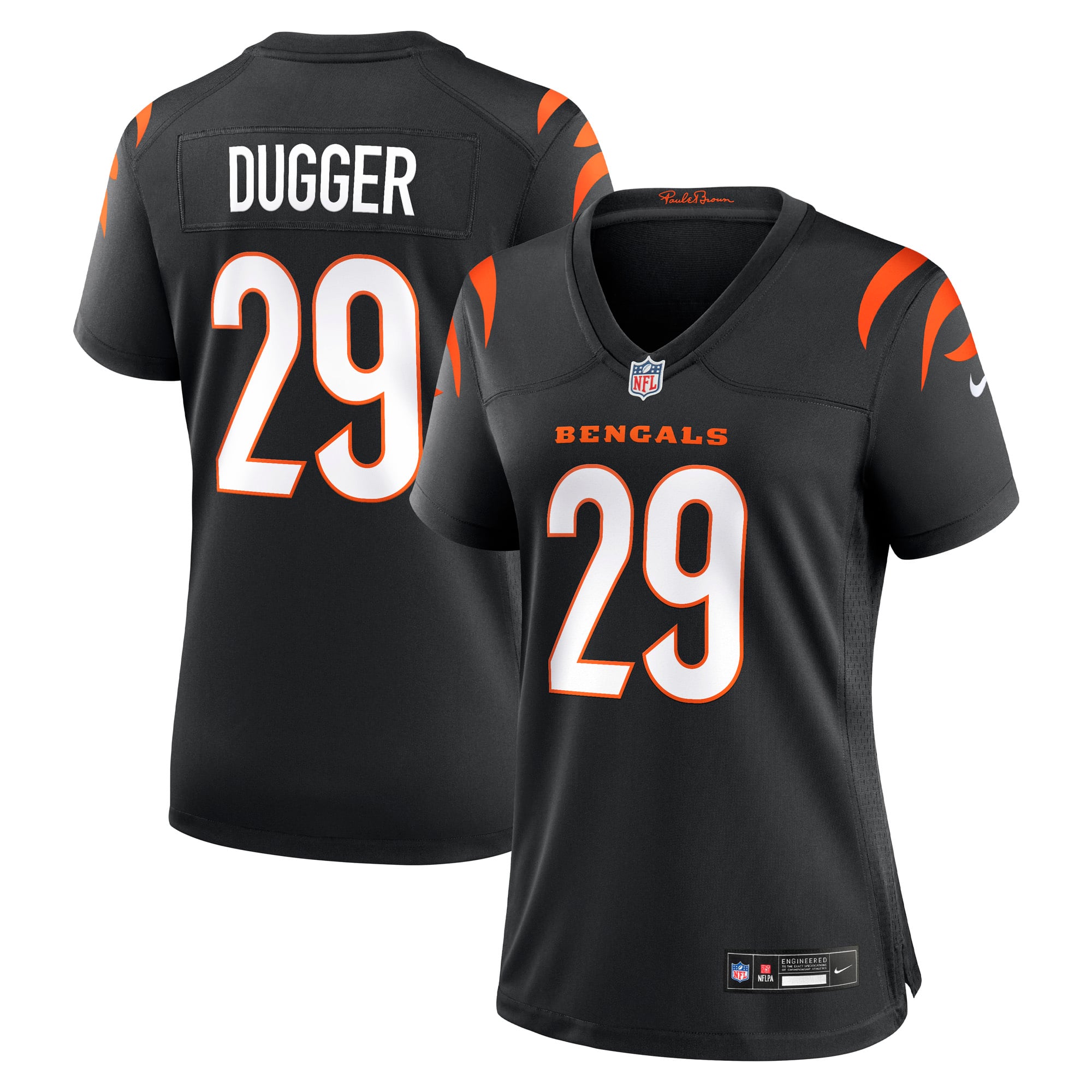 Women's Nike Kyle Dugger  Black Cincinnati Bengals Team Game Jersey