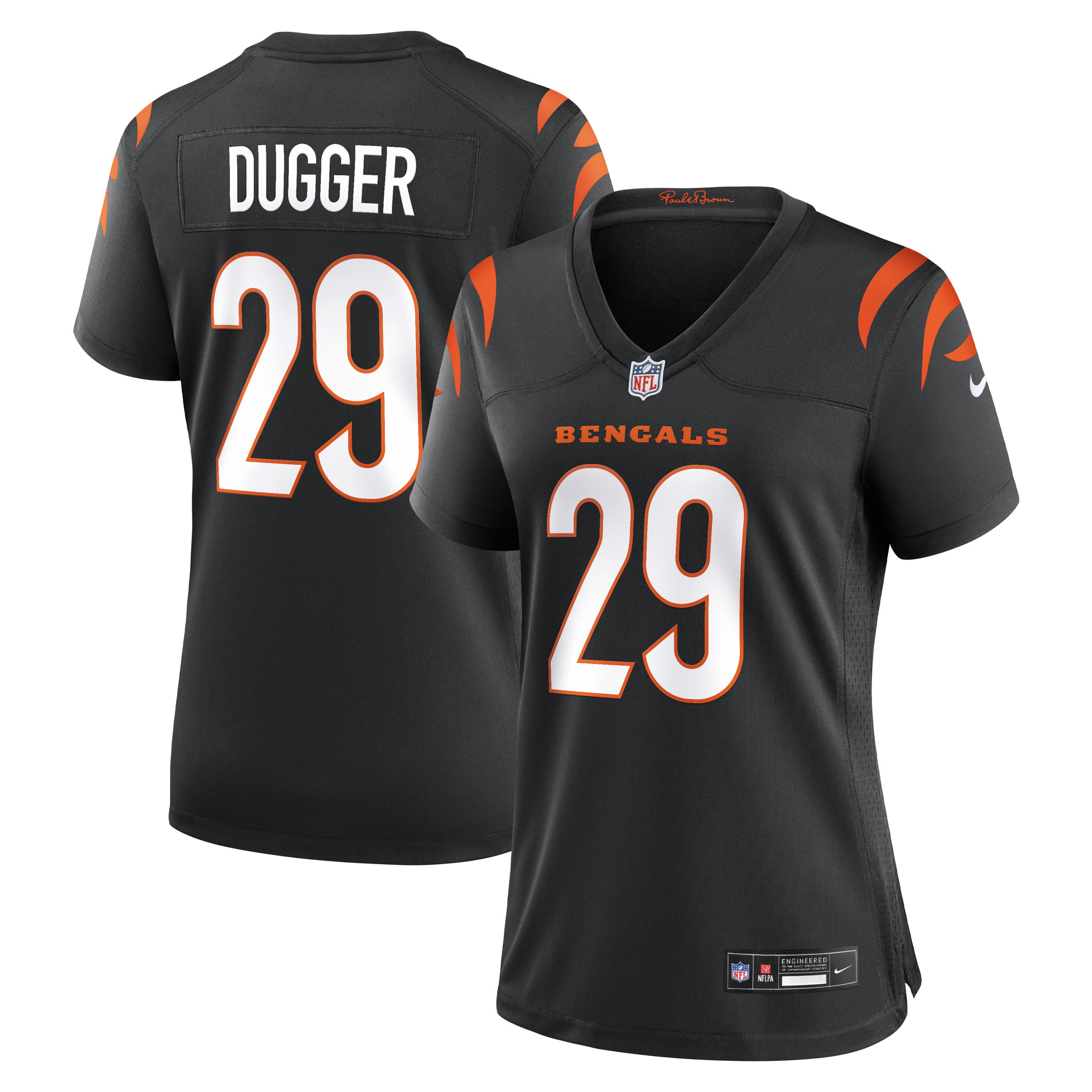 Women's Nike Kyle Dugger Black Cincinnati Bengals Team Game Jersey