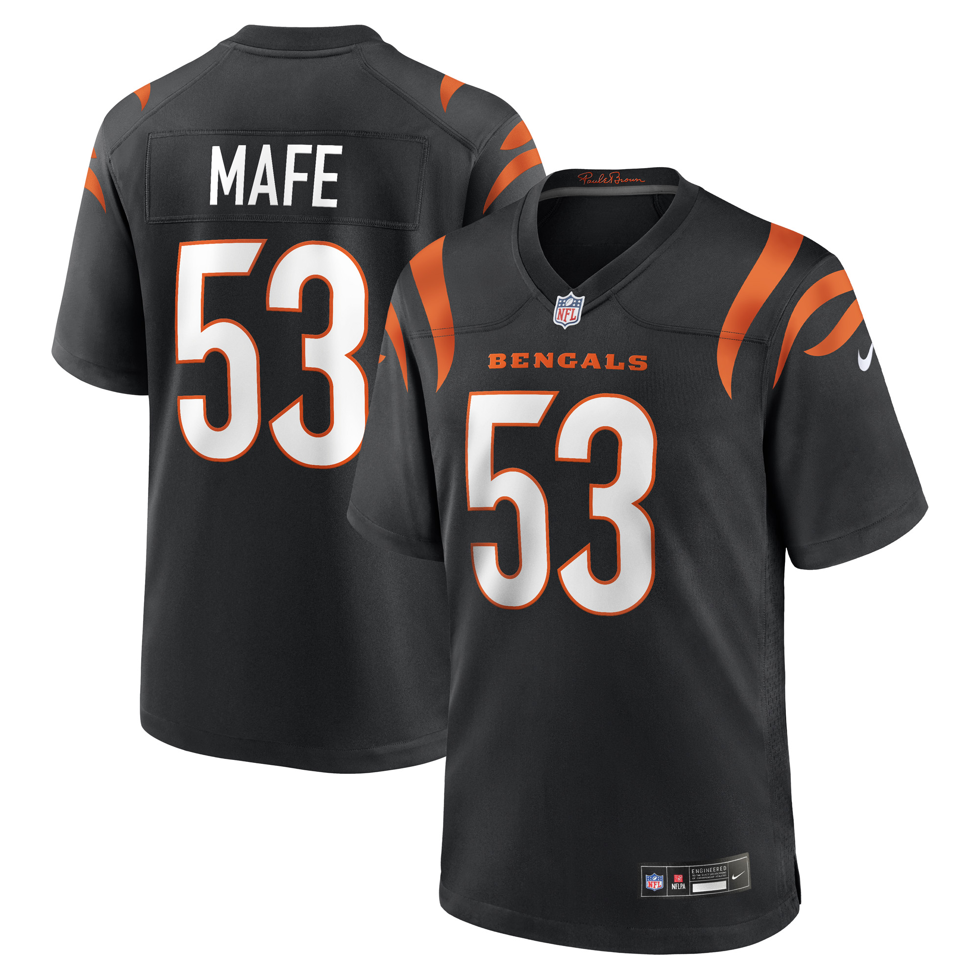 Men's Nike Boye Mafe  Black Cincinnati Bengals Team Game Jersey
