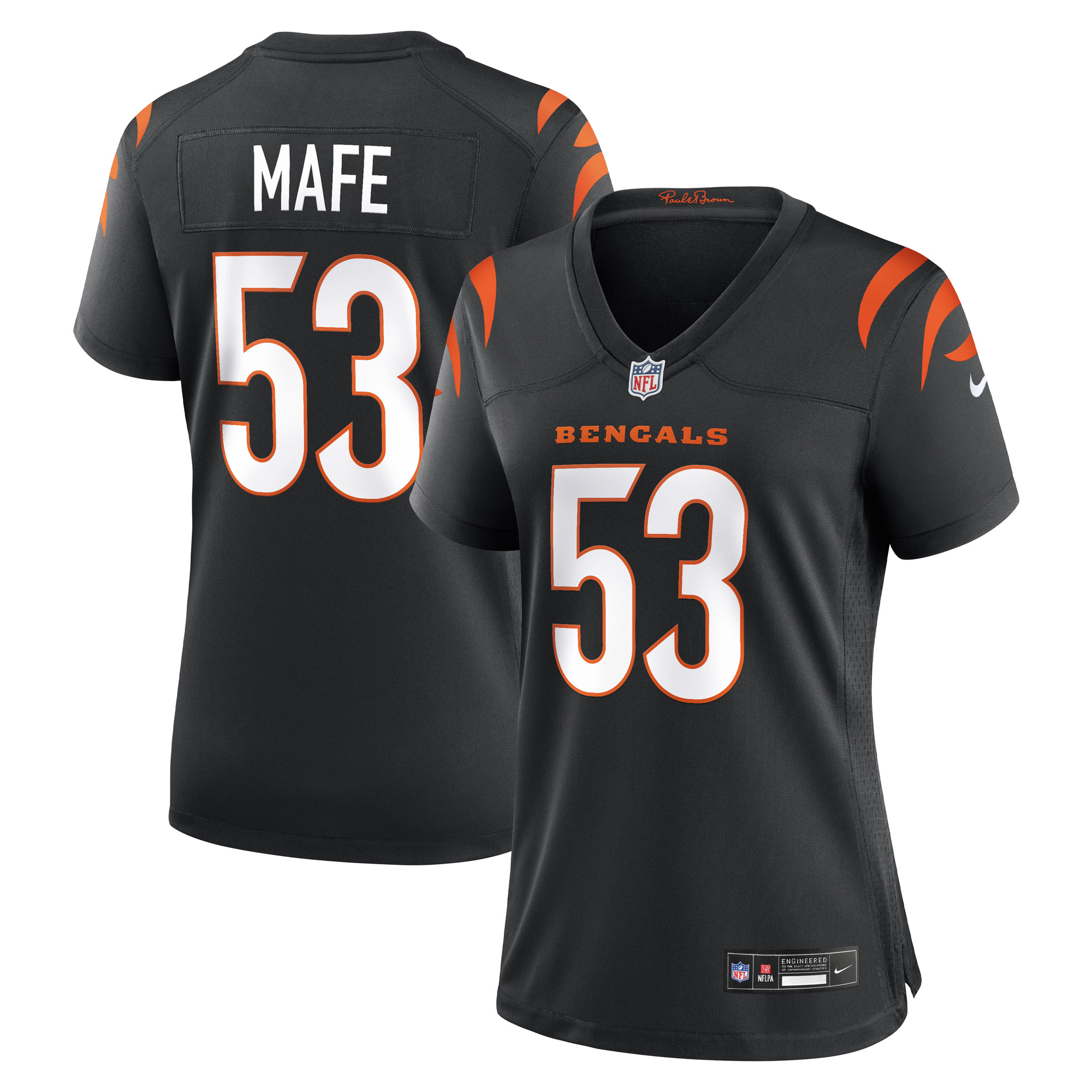 Women's Nike Boye Mafe Black Cincinnati Bengals Team Game Jersey