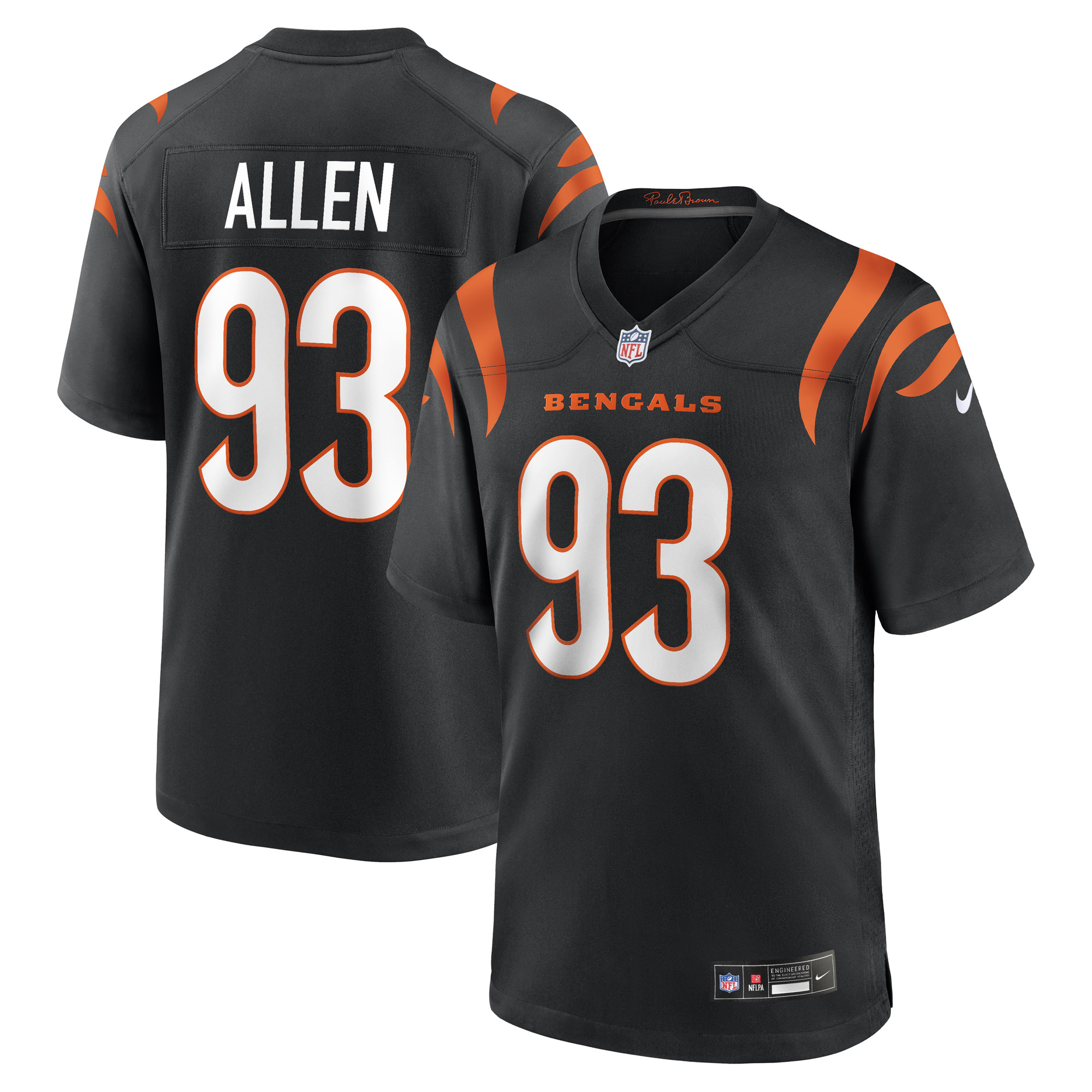 Men's Nike Jonathan Allen Black Cincinnati Bengals Team Game Jersey