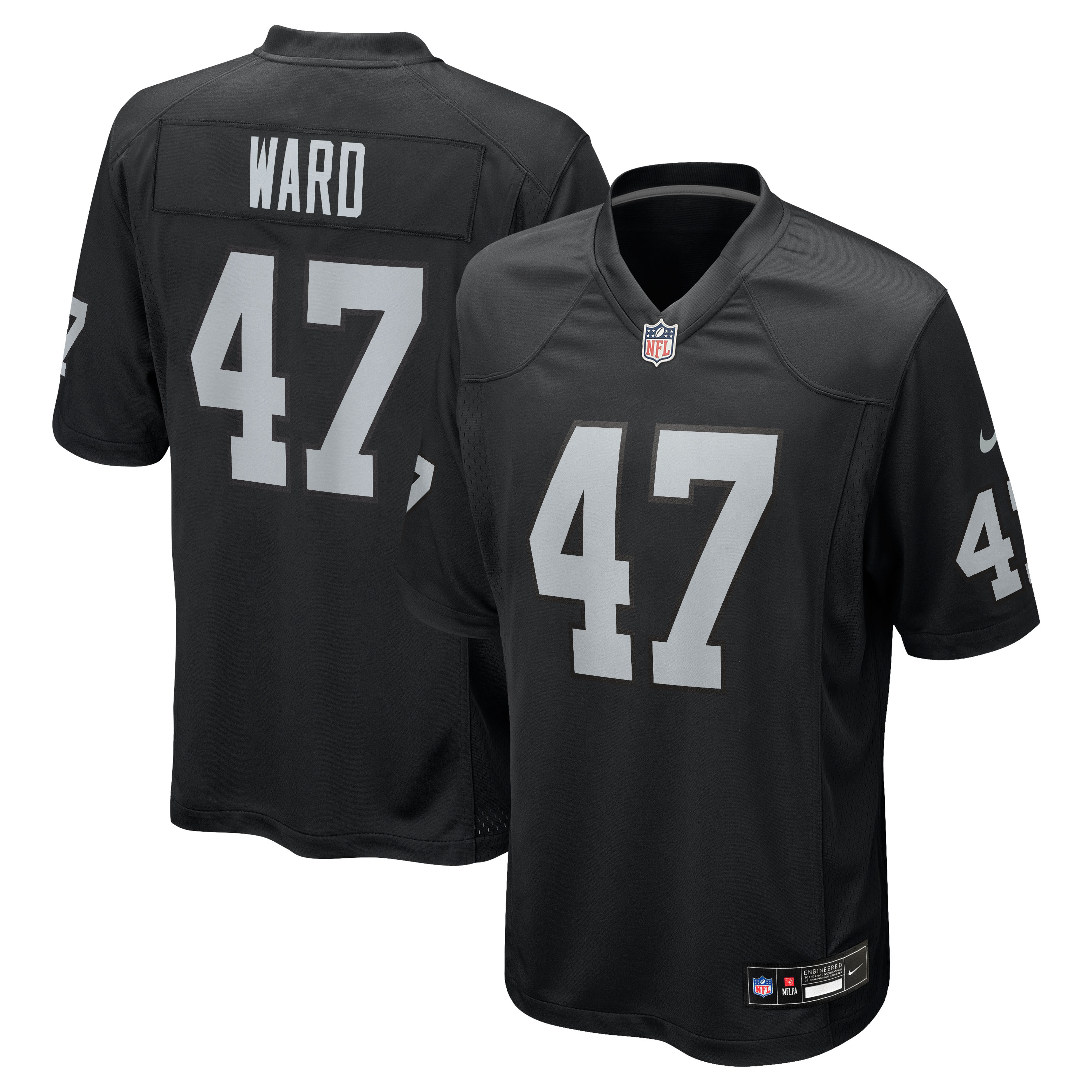 Men's Nike Alex Ward  Black Las Vegas Raiders Team Game Jersey
