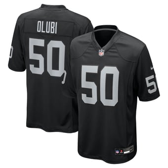 Men's Nike Segun Olubi  Black Las Vegas Raiders Team Game Jersey