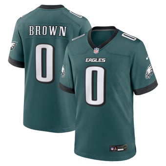 Men's Nike Marquise Brown  Midnight Green Philadelphia Eagles Team Game Jersey
