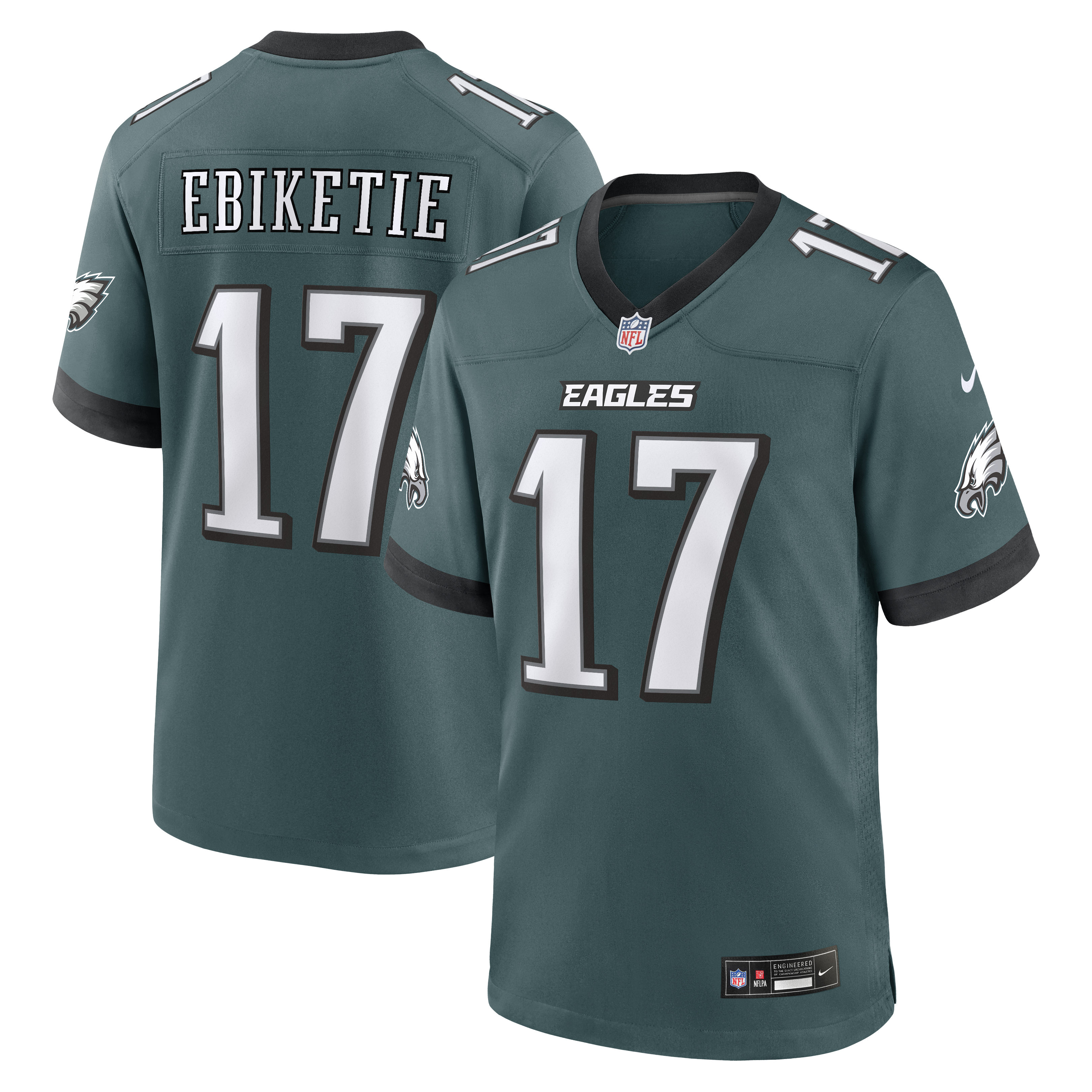 Men's Nike Arnold Ebiketie Midnight Green Philadelphia Eagles Team Game Jersey