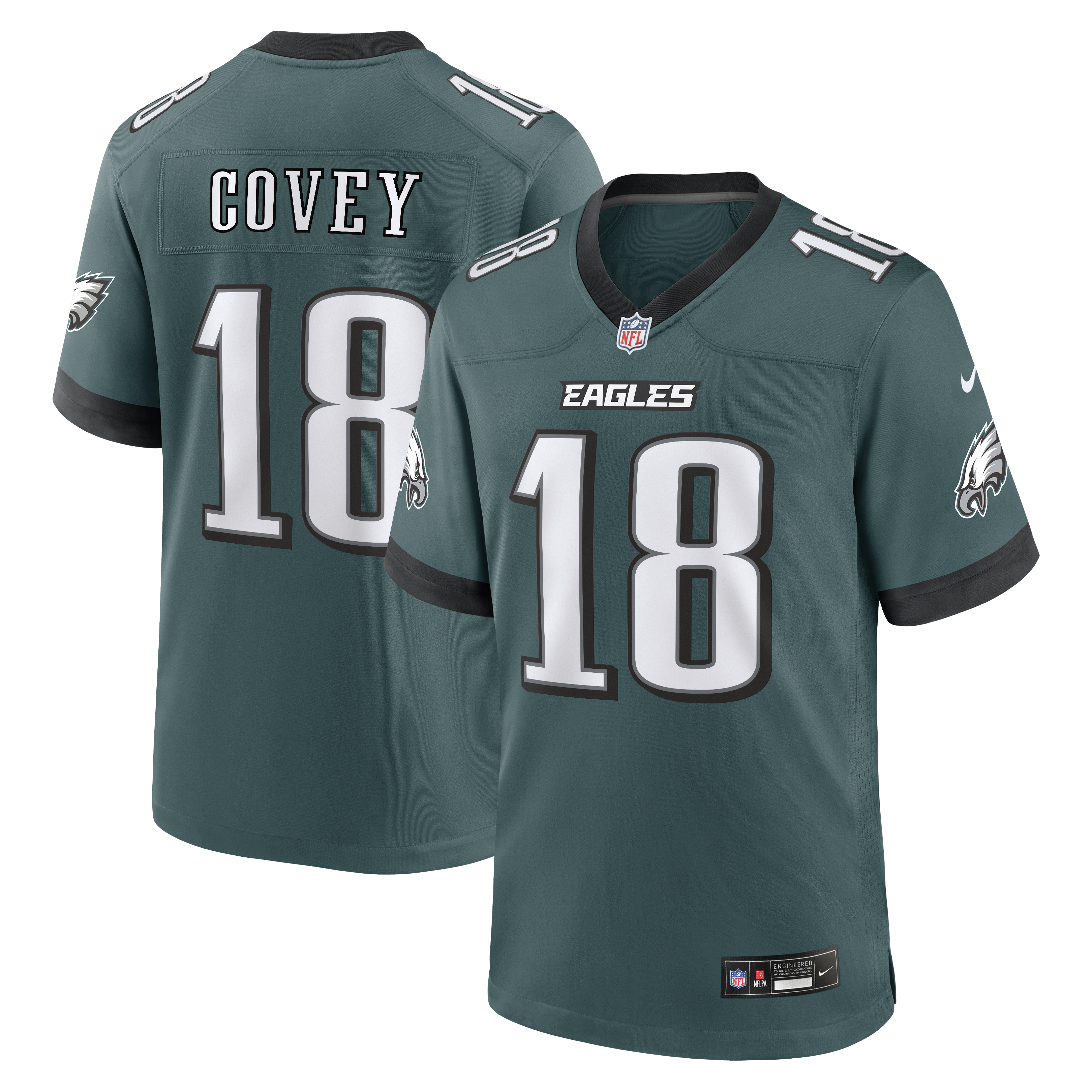 Men's Nike Britain Covey Midnight Green Philadelphia Eagles Team Game Jersey