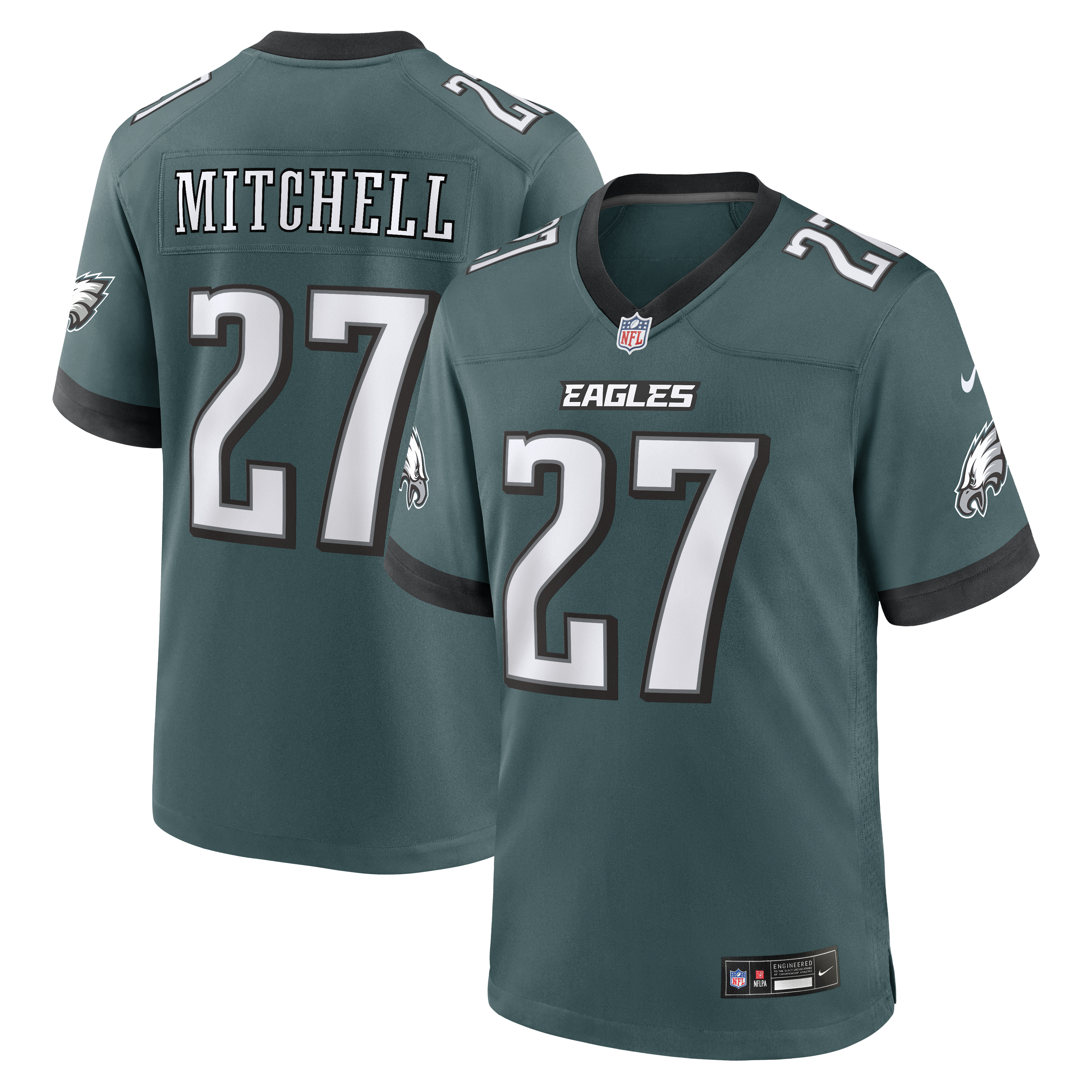 Men's Nike Quinyon Mitchell Midnight Green Philadelphia Eagles Team Game Jersey