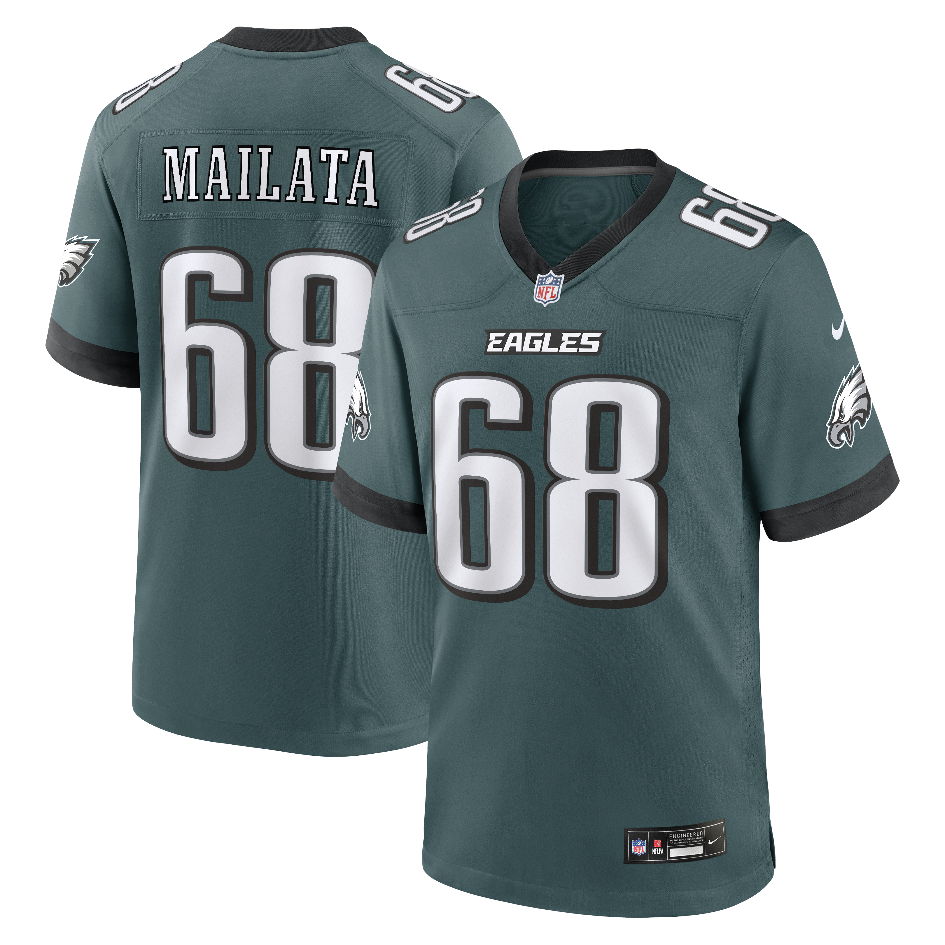 Men's Nike Jordan Mailata Midnight Green Philadelphia Eagles Team Game Jersey