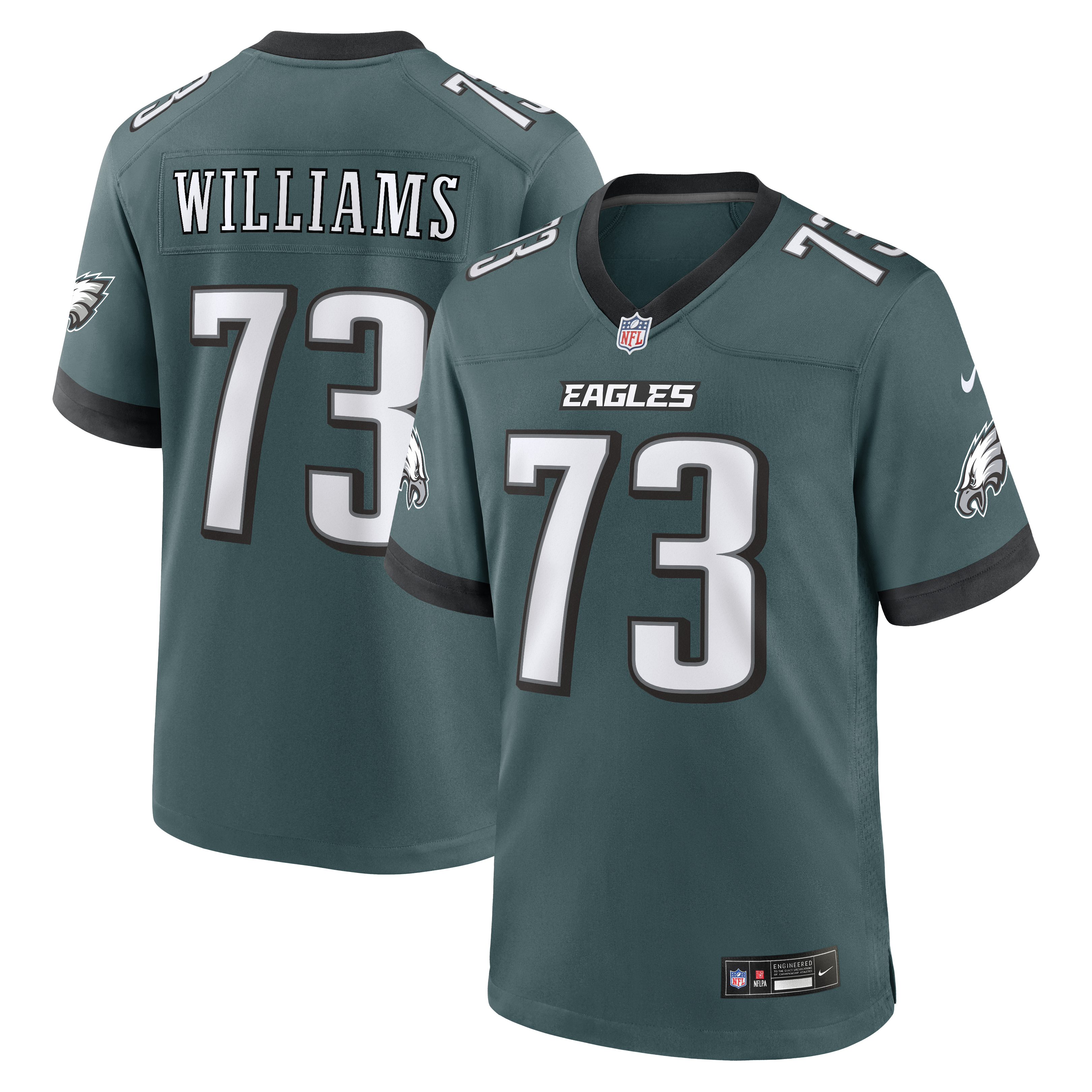 Men's Nike Cameron Williams  Midnight Green Philadelphia Eagles Team Game Jersey