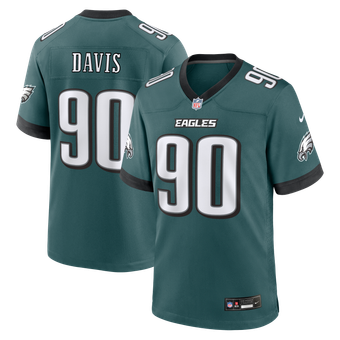 Men's Nike Jordan Davis  Midnight Green Philadelphia Eagles Team Game Jersey