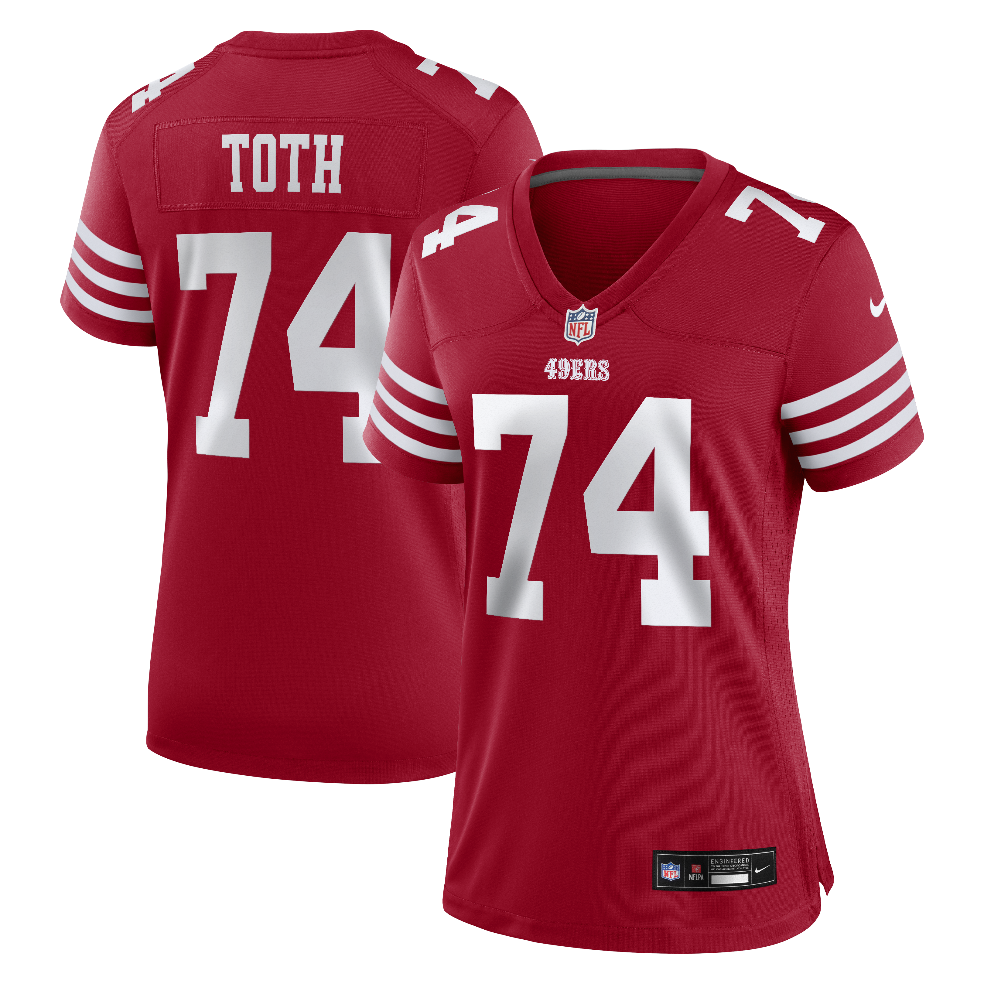Women's Nike Brett Toth Scarlet San Francisco 49ers Team Game Jersey