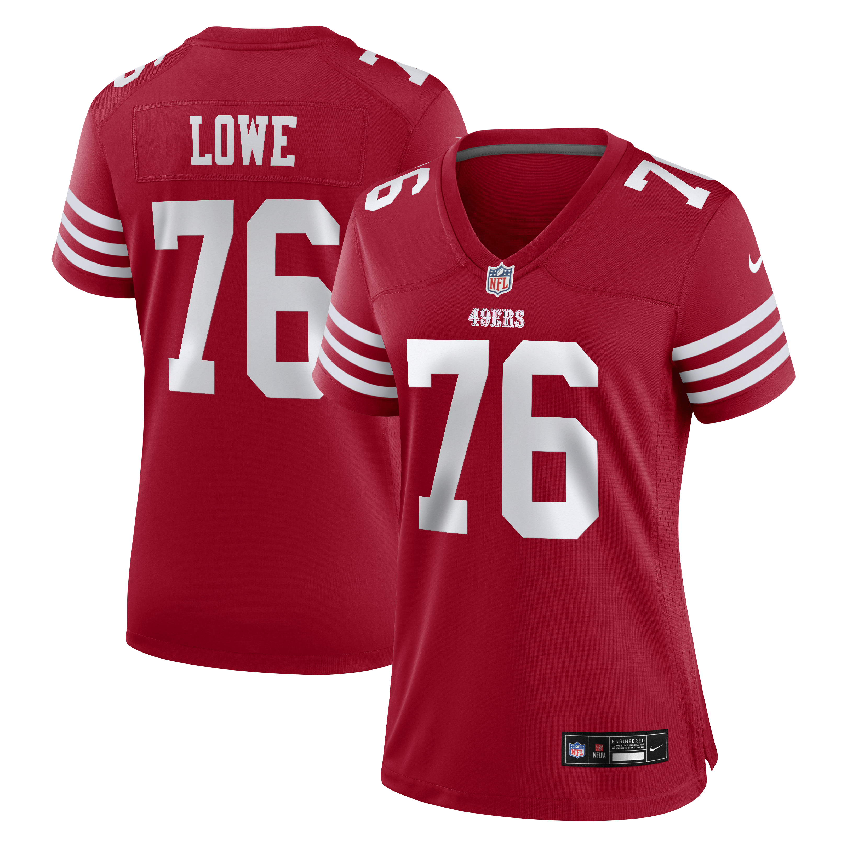 Women's Nike Vederian Lowe  Scarlet San Francisco 49ers Team Game Jersey