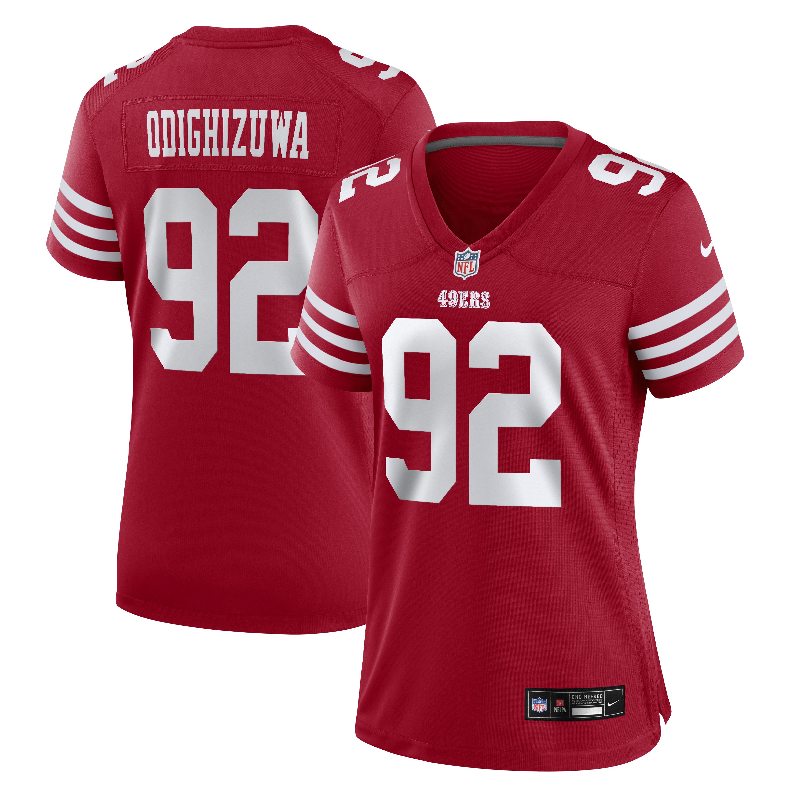 Women's Nike Osa Odighizuwa Scarlet San Francisco 49ers Team Game Jersey
