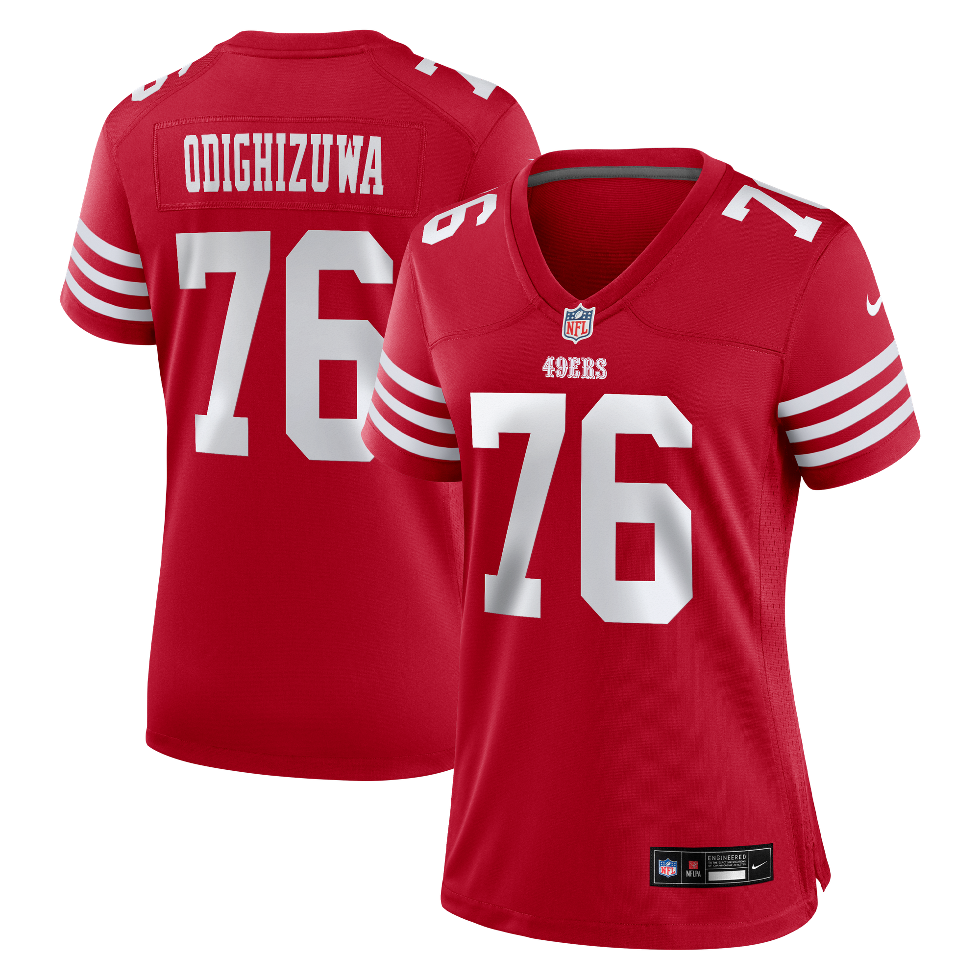 Women's Nike Osa Odighizuwa Scarlet San Francisco 49ers Team Game Jersey